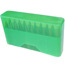 MTM CASE-GARD J-20 SERIES RIFLE AMMO BOX LARGE LONG RIFLE HOLDS 20 ROUNDS CLEAR GREEN J-20-LLD-16