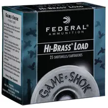 Federal Hi-Brass Upland Game Load 12GA Ammo, 2-3/4", 1-1/4 oz, #6 Shot, 25/Box