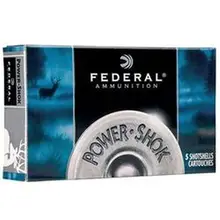Federal Power-Shok 12 Gauge 3" Magnum 15 Pellets 00 Buck Shotshell Ammunition, Case of 250 Rounds