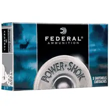 Federal Power-Shok 12GA 2.75" 8 Pellets 000 Buck Shotshell Ammunition, 5 Rounds - F127 000
