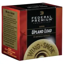 Federal Wing-Shok Magnum Upland 20 Gauge 3" Copper Plated Lead Shot 1-1/4 Ounce 1300 FPS Ammunition