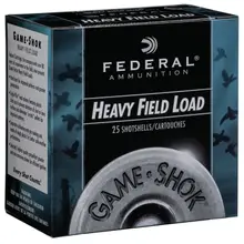 FEDERAL GAME LOAD UPLAND HEAVY FIELD #6 12 GAUGE AMMO 2-3/4" 25 ROUNDS