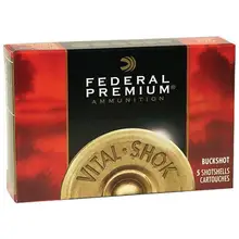 Federal Premium Vital-Shok 20 Gauge 2.75" #3 Buckshot Ammunition, 20 Pellets, 5 Rounds per Box