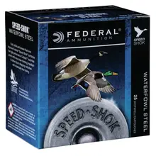 Federal Speed-Shok 12 Gauge 3" 1-1/8 oz #4 Steel Shot Ammunition - 1550 FPS, WF1434
