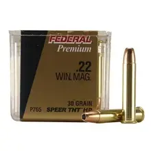 Federal Premium V-Shok 22 WMR 30GR Speer TNT Hollow Point Ammunition, 50 Rounds
