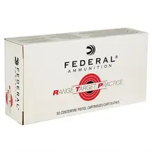 Federal Range & Target Practice 9mm Luger 115gr Full Metal Jacket Ammo, 50 Rounds per Box