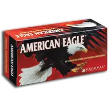 Federal American Eagle 9mm Luger 115gr FMJ Ammunition, 50 Rounds - AE9DP