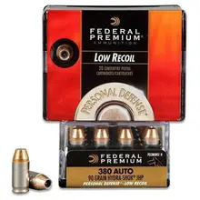 Federal Personal Defense .380 ACP 90gr Hydra-Shok Low Recoil Ammunition - 20 Rounds
