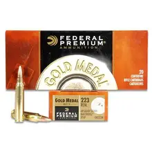 Federal Gold Medal .223 Remington 69 Grain Sierra MatchKing BTHP Ammunition, 2950 FPS, 20 Rounds - GM223M