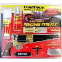Traditions 1858 Army .44 Caliber Brass Revolver Redi-Pak with Blued Barrel and Walnut Grip