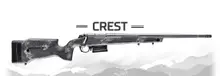 Bergara B-14 Crest Bolt Action Rifle - 6.5 PRC, 20" Fluted Sniper Gray Cerakote Barrel, Monte Carlo Carbon Fiber Stock with Black & Gray Splatter, Omni Muzzle Brake, 5rd Magazine