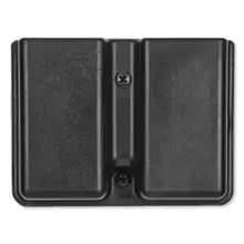 Uncle Mike's 51361 Double Magazine Holder for 9mm/.40 Cal, Black Kydex with Belt Clip