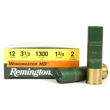 Remington Wingmaster HD Waterfowl 12 Gauge, 3.50", #2, 1.75 oz, 1300 FPS, 10 Rounds - 20657