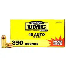 Remington UMC .45 ACP 230GR FMJ Mega Pack Ammunition, 250 Rounds - 23781