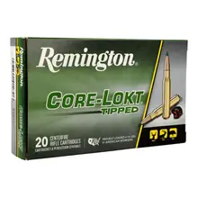 Remington Core-Lokt Tipped .270 Win 130gr Rifle Ammunition, 3080 FPS, 20/Box