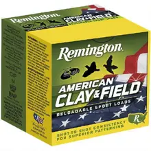 REMINGTON CLAY & FIELD 12 GAUGE AMMUNITION 2-3/4" SHELL #8 LEAD SHOT 1-1/8 OUNCE 1200 FPS