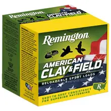 REMINGTON CLAY & FIELD 12 GAUGE AMMUNITION 2-3/4" SHELL #8 LEAD SHOT 1-1/8 OZ