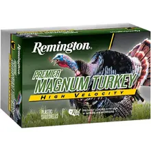 Remington Premier Magnum Turkey High Velocity 12 Gauge Ammo, 3.5" Shell, #4 Copper-Plated Lead Shot, 2oz, 1300FPS, 5 Rounds/Box