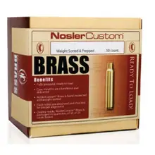 NOSLER 10098 .223 REM Unprimed Full Length Brass Cartridge Case, 100/Box
