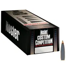 NOSLER .22 CALIBER .224" DIAMETER 80 GRAIN HOLLOW POINT BOAT TAIL CUSTOM COMPETITION RIFLE BULLETS 100 COUNT 25116