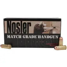 Nosler Match Grade 9mm Luger 115 Grain JHP Bullet Ammunition, 1170 FPS, 50 Rounds - 51017