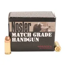 Nosler Match Grade 40 S&W 150 Grain Jacketed Hollow Point Handgun Ammo, 20 Round Box - 51283
