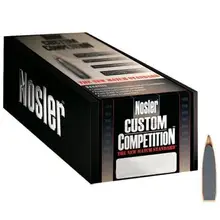 NOSLER .22 CALIBER .224" DIAMETER 52 GRAIN HOLLOW POINT BOAT TAIL CUSTOM COMPETITION RIFLE BULLETS 100 COUNT 53294