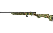 Savage Arms Mark II Minimalist .22 WMR Bolt Action Rifle with 18" Barrel, 10+1 Capacity, Green Laminate Stock, Matte Black Finish - Model 91936