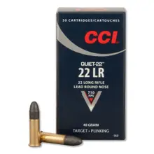 CCI QUIET-22 22 LR 40 Grain Lead Round Nose Ammunition