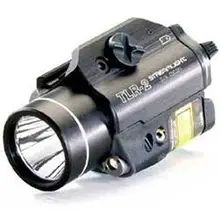 Streamlight TLR-2 300 Lumens Tactical Rail Mount LED Light with Integrated Red Laser, Black Anodized Aluminum - 69120