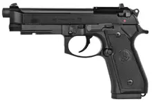 Beretta M9A1 Semi-Automatic .22 LR Pistol, 4.9" Barrel, 10+1 Rounds, Black Bruniton Steel Slide with Rail, Checkered Aluminum Grip