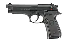 Beretta 92FS Semi-Automatic Pistol, 9mm Luger, 4.9" Barrel, 15+1 Rounds, Black Bruniton Steel Slide, Polymer Grip, 2 Magazines, 3-Dot Sights - USA Made (J92F300M)