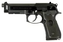 Beretta M9A1 9MM CA Compliant 4.9" Barrel 10-Round Pistol with 3-Dot Sights and Black Bruniton Steel Slide