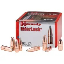Hornady .30 Cal (.308) 165 Grain Interlock Boat-Tail Spire Point Bullets, 100 Count - 3045