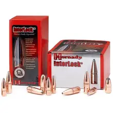 Hornady Interlock .45 Cal, 350 Gr, .458 Diameter, Round Nose Reloading Bullets, 50 Count - 4502