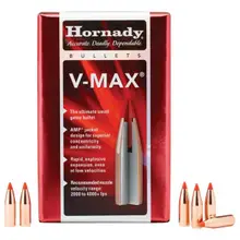 Hornady V-Max .17 Cal .172 Dia 20 Grain Rifle Bullets, 100 Count Box