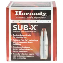 Hornady .45 Cal .458" 410gr Sub-X (Subsonic-Expanding) Handgun Bullets, HP Flex Tip, 100ct