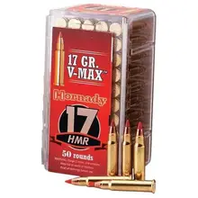 Hornady Varmint Express .17 HMR 17gr V-MAX Rimfire Ammunition, 50 Rounds - 83170