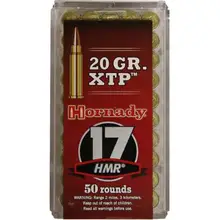 Hornady Varmint Express .17 HMR 20 Grain XTP Bullet Ammunition, 50 Rounds - 83172