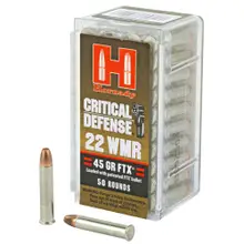 Hornady Critical Defense 22 WMR 45 Grain FTX Rimfire Ammunition, 50 Rounds - 83200