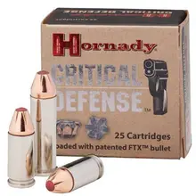 Hornady Critical Defense .357 Magnum 125 Grain FTX Ammo, Box of 25 Rounds, Product Code 90500