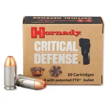 Hornady Critical Defense .45 ACP 185gr FTX Ammo, 20 Rounds - 90900