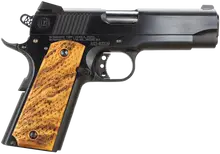American Classic 1911 Commander 45 ACP 4.25in Blued Pistol - 8+1 Rounds with Hardwood Grip