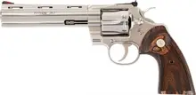 Colt Python .357 Magnum, 6" Barrel, 6-Round, Stainless Steel Revolver with Walnut Target Grip - PYTHON-SP6WTS