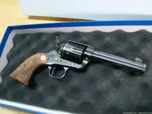 Colt Single Action Army P1840Z Revolver, .45 LC, 6-Round, 4.75" Blued Engraved Barrel, Color Case Hardened Frame, Black Composite Grip