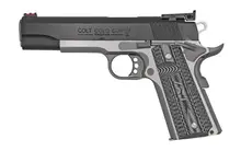 Colt Gold Cup Lite .38 Super 5" Stainless Steel Pistol with Blue G10 Checkered Scallop Grip - 9+1 Rounds