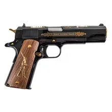 Colt 1911 Government Totus, Engraved with Gold Inlay, Tomb of the Unknown Soldier Edition, Limited 1 of 500, High Polish Blue