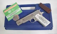 Colt 1911 Government Model .45 ACP Stainless, Tomb of the Unknown Soldier Engraved, 7-RD IVS Exclusive O1911C-SS-TOTUS