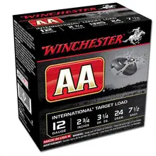 WINCHESTER AA INTERNATIONAL 12 GAUGE SHOTSHELL 250 ROUNDS 2 3/4" #7.5 LEAD 24 GRAMS