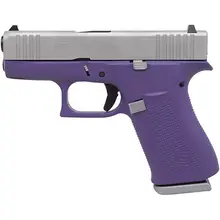 Glock 43X 9mm Bright Purple Frame Silver PVD, 3.41" Barrel, 10-Rounds Subcompact Pistol